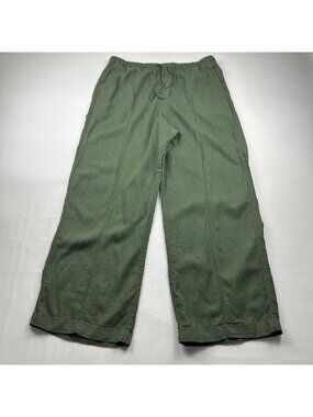 GAP Thyme Green Linen Blend Wide Leg Lounge Pant L